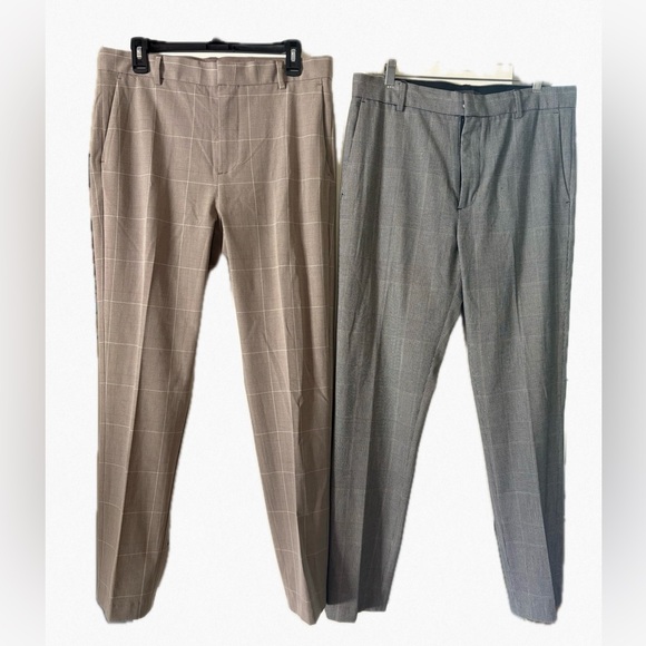 NWOT H&M Men’s Slim Fit Tailored Plaid Pants/Slacks Bundle, Size 32 - Picture 1 of 8